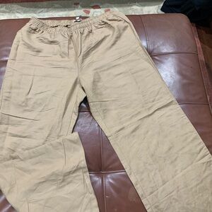 Women's Wide Leg Tan Pants